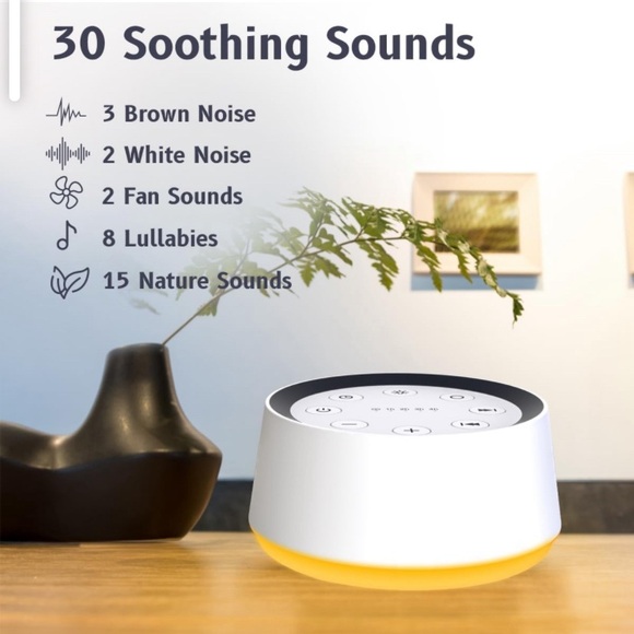 White Noise Sound Machine with 30 Soothing Sounds 12 Colors Night Light White - Picture 2 of 11
